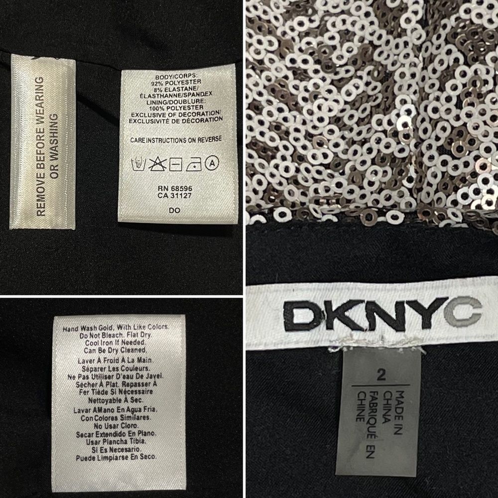 DKNY DKNYC Micro Sequin Snake Python Animal Print Dress Exposed Zip 2 4 XS - Picture 15 of 15